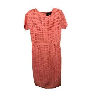 Women's LINE Pink Rayon Spandex Short Sleeve Dress Back Zipper Lined Size Med
